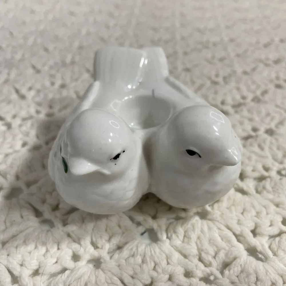 Vintage  Fitz and Floyd Dove Candlestick Holders 3.5” X 3.5” X 2” Tall